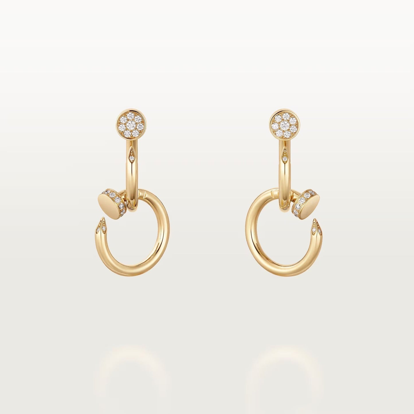 [Love Lucky]JUSTE HALF DIAMOND DOUBLE EARRINGS