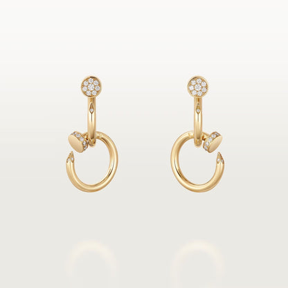 [Love Lucky]JUSTE HALF DIAMOND DOUBLE EARRINGS