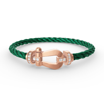 [Love Lucky]FORCE LARGE HORSESHOE HALF DIAMOND BRACELET ROSE GOLD