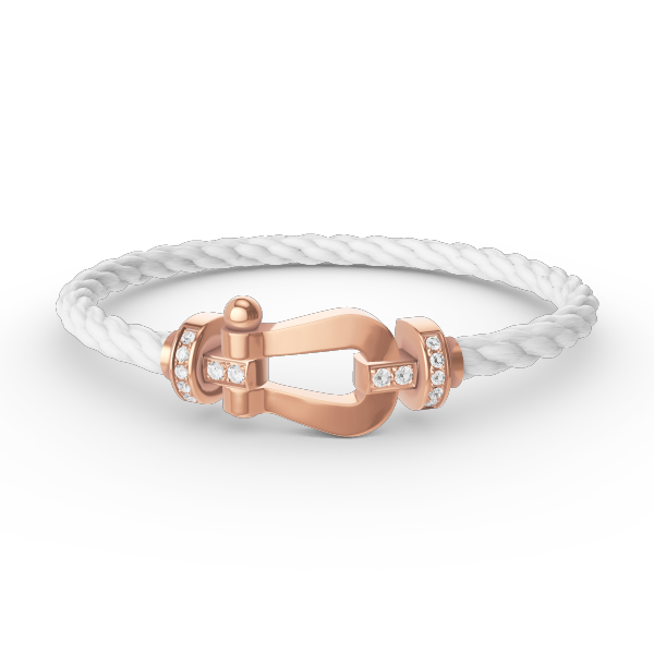 [Love Lucky]FORCE LARGE HORSESHOE HALF DIAMOND BRACELET ROSE GOLD