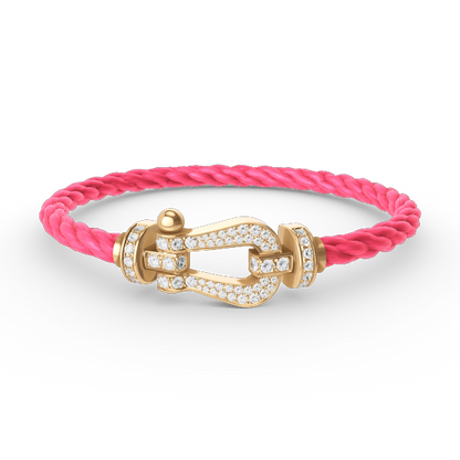 [Love Lucky]FORCE LARGE HORSESHOE FULL DIAMOND BRACELET GOLD