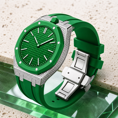 Royal Oak Pop exclusivo con caja de acero, diamantes (moissanita) y correa de silicona
