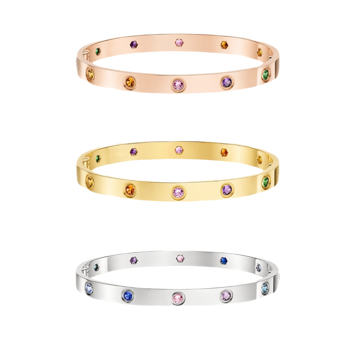 [Love Lucky]2026 BRACCIALE RAINBOW LOVE 6,1MM 10 DIAMANTI
