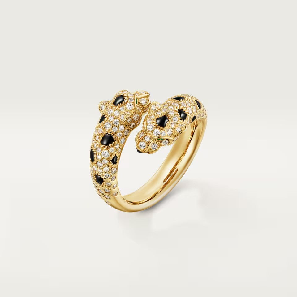 [Love Lucky]PANTHERE DOUBLE HEADED FULL DIAMOND  RING