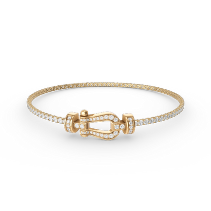 [Love Lucky]BRACELET TENNIS DIAMANT FER À CHEVAL FORCE