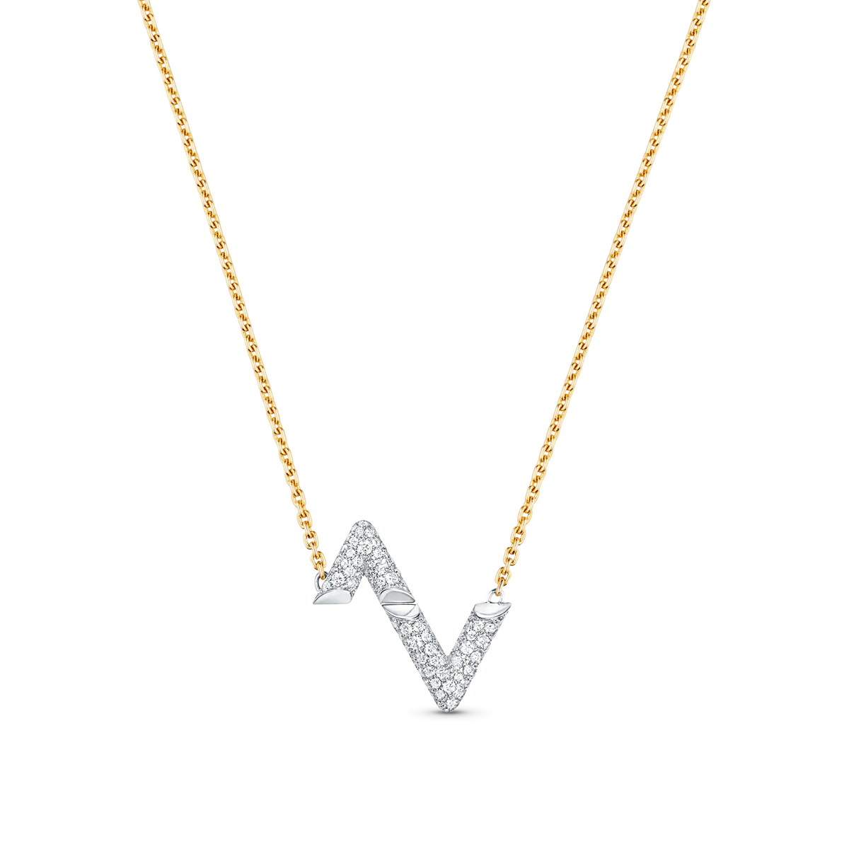 [Love Lucky]COLLAR CON DIJE DE DIAMANTE VOLT SILVER