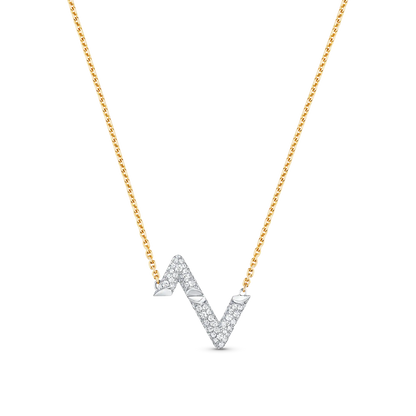 [Love Lucky]COLLAR CON DIJE DE DIAMANTE VOLT SILVER