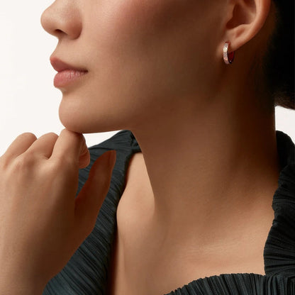 [Love Lucky]LOVE 3.3MM DANGLE HALF DIAMOND EARRINGS