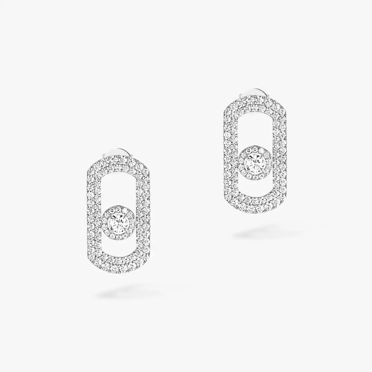 [Love Lucky]So Move Pave_-Set Diamond Earrings in Silver