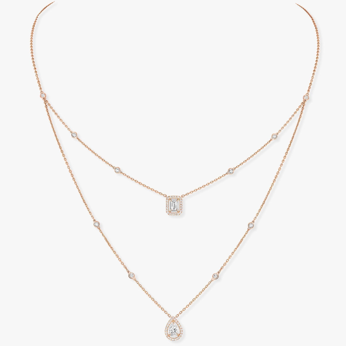 [Love Lucky]COLLIER MY TWIN 2 RANGS DIAMANTS