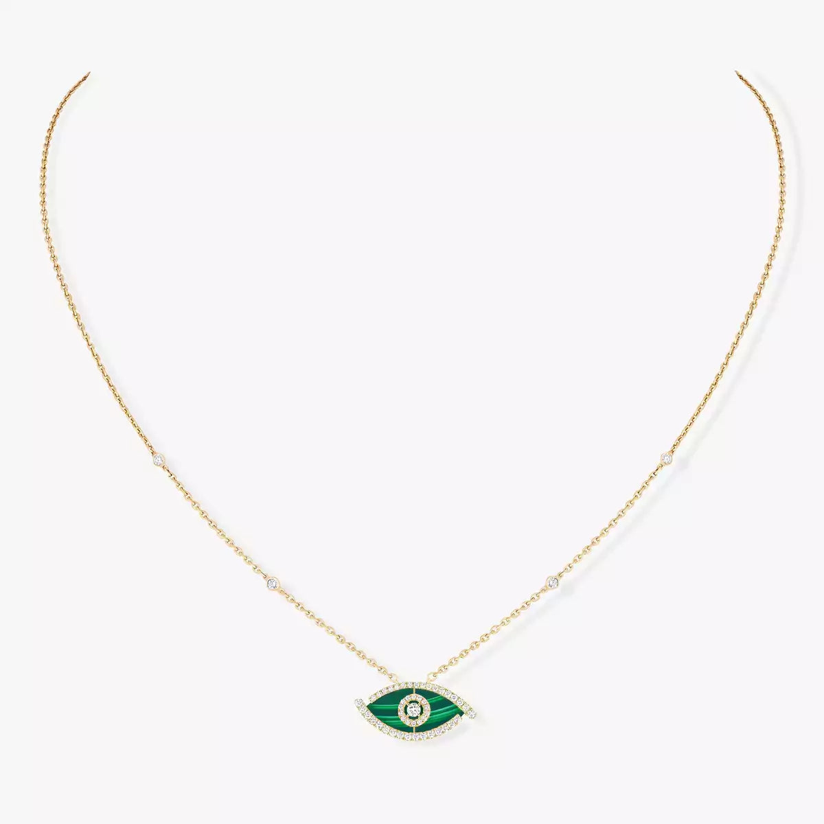 [Love Lucky] Collier Lucky Eye en or rose et turquoise avec diamant
