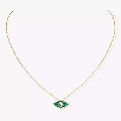 [Love Lucky] Collier Lucky Eye en or rose et turquoise avec diamant