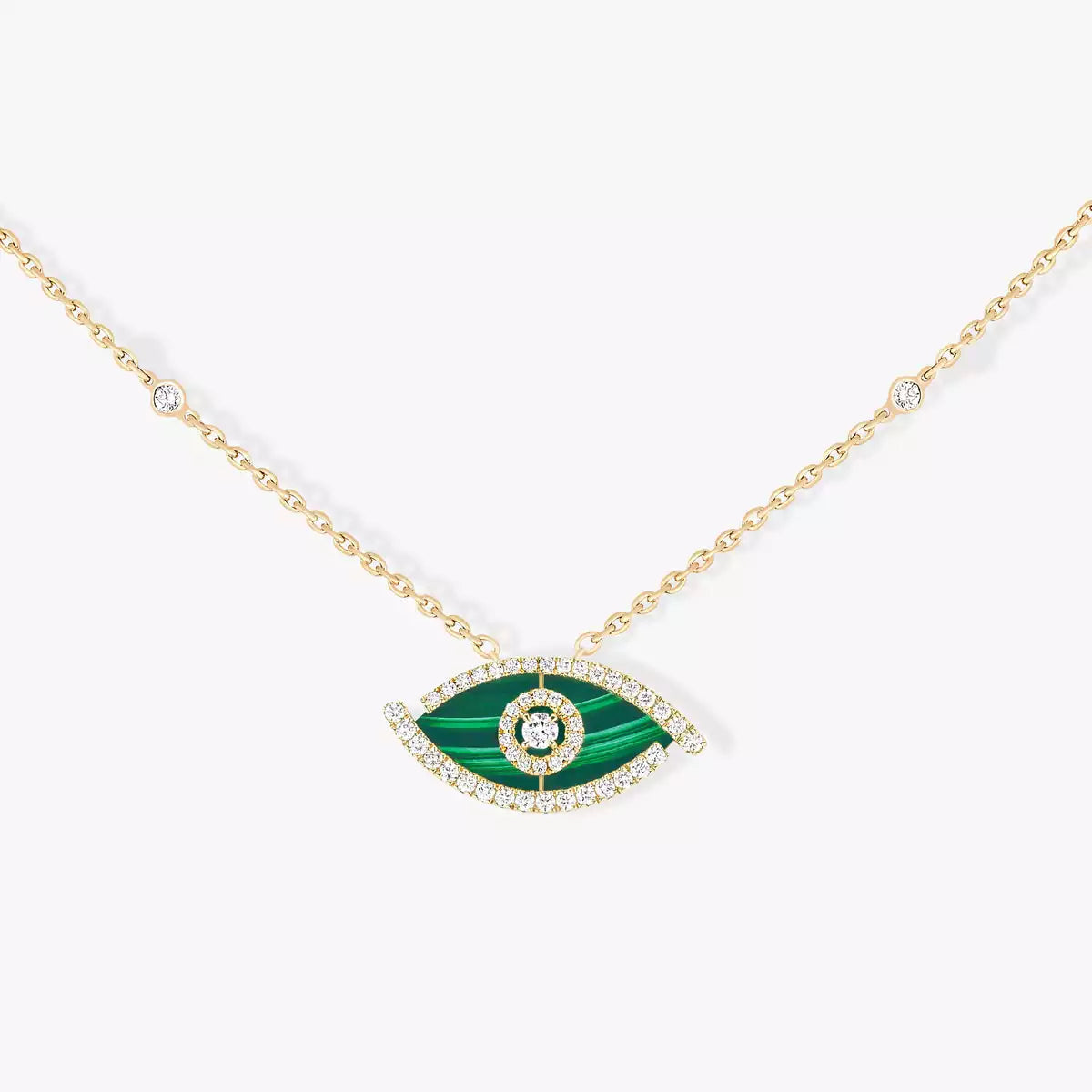 [Love Lucky] Collier Lucky Eye en or rose et turquoise avec diamant
