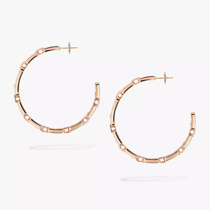 [[Love Lucky]Move Link Diamond Hoop Earrings