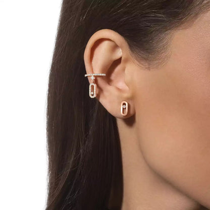 [Love Lucky]Move Uno Diamond Stud Earrings
