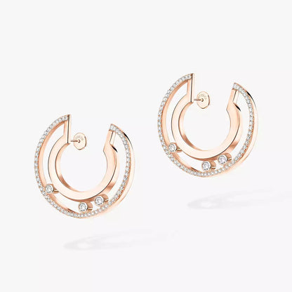[Love Lucky]Move Romane Small Diamond Hoop Earrings