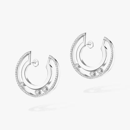 [Love Lucky]Move Romane Small Diamond Hoop Earrings