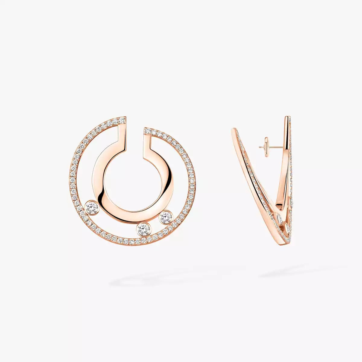 [Love Lucky]Move Romane Small Diamond Hoop Earrings