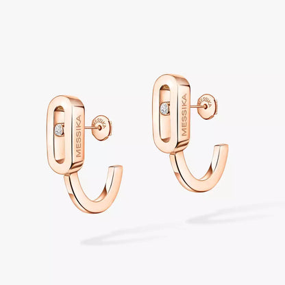 [Love Lucky]Diamond Mini Hoop Earrings Move Classique