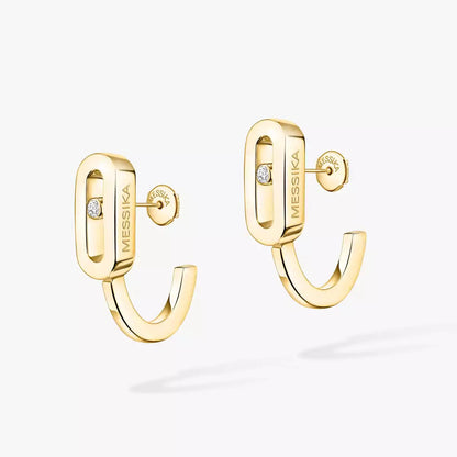 [Love Lucky]Diamond Mini Hoop Earrings Move Classique