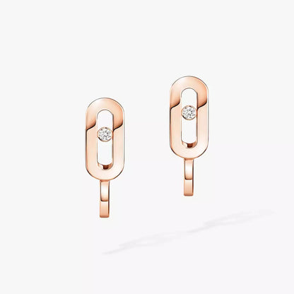 [Love Lucky]Diamond Mini Hoop Earrings Move Classique