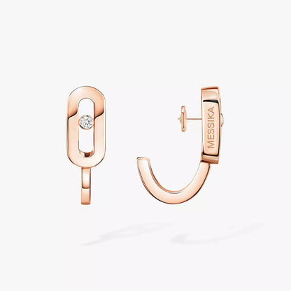 [Love Lucky]Diamond Mini Hoop Earrings Move Classique