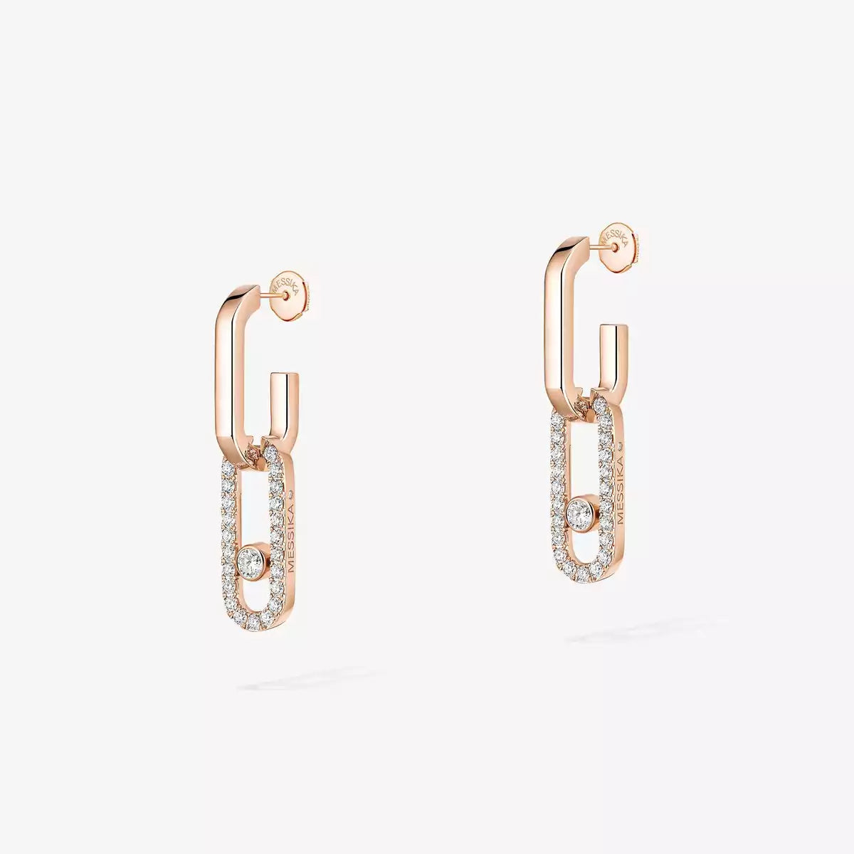 [Love Lucky]Move Link Diamond Earrings