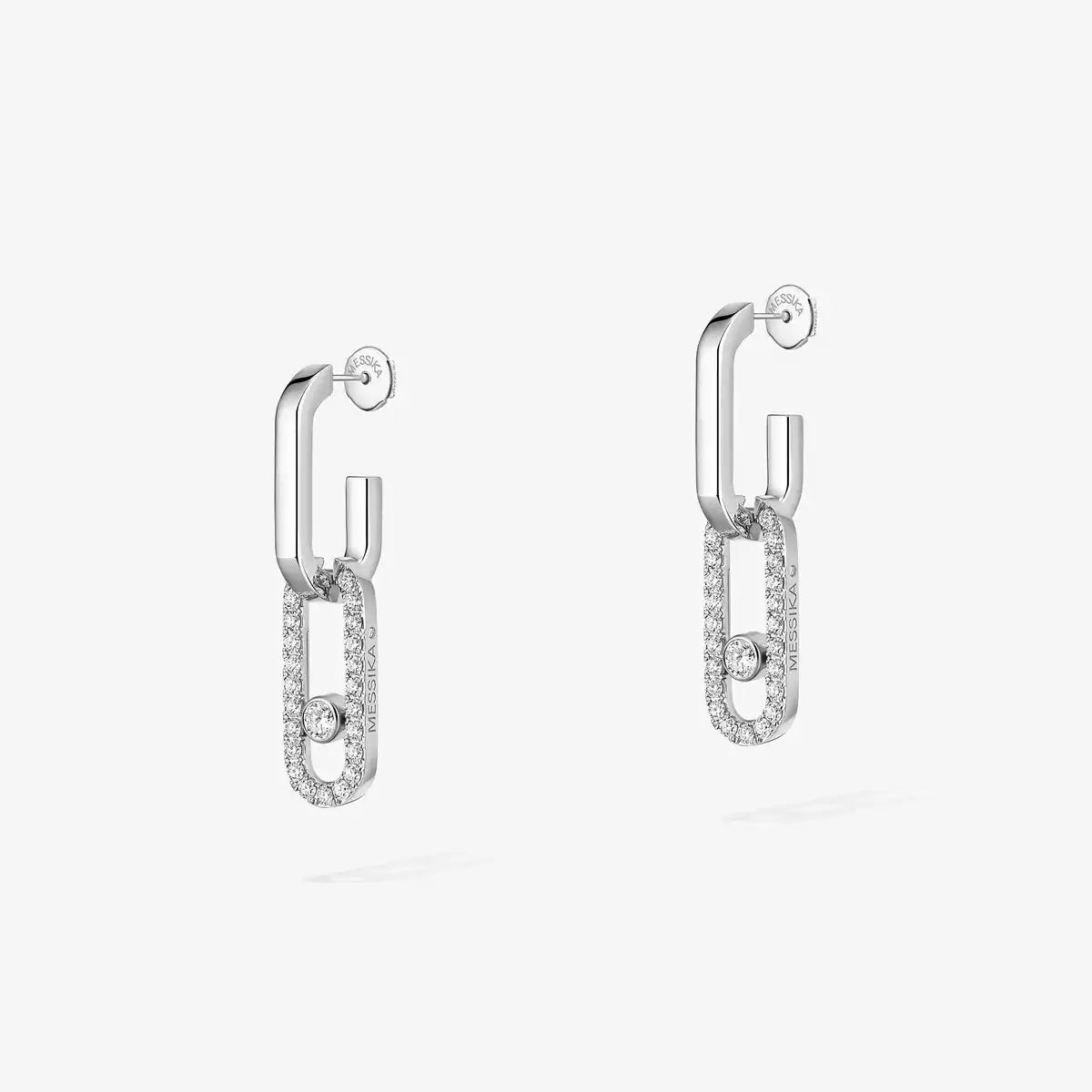 [Love Lucky]Move Link Diamond Earrings