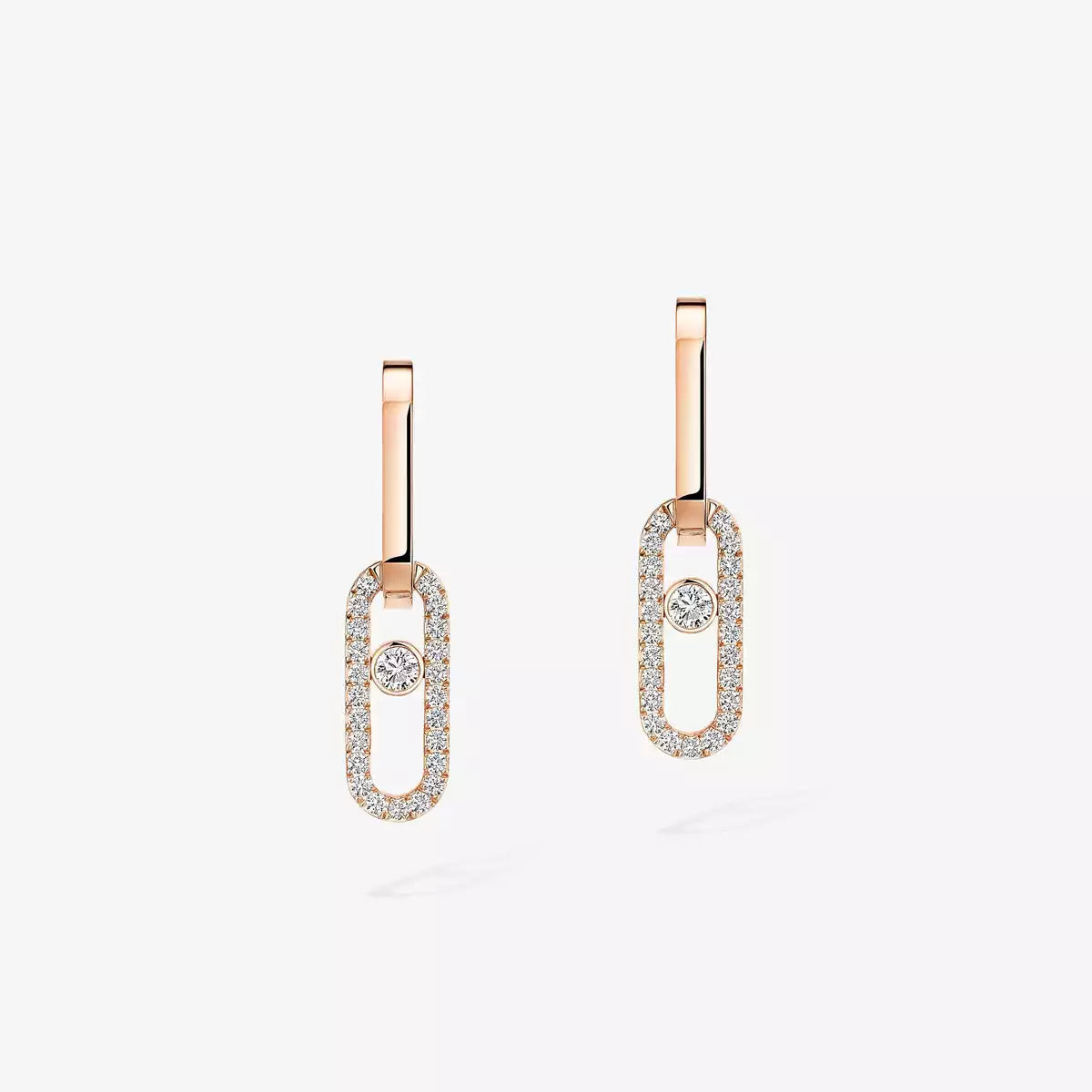 [Love Lucky]Move Link Diamond Earrings