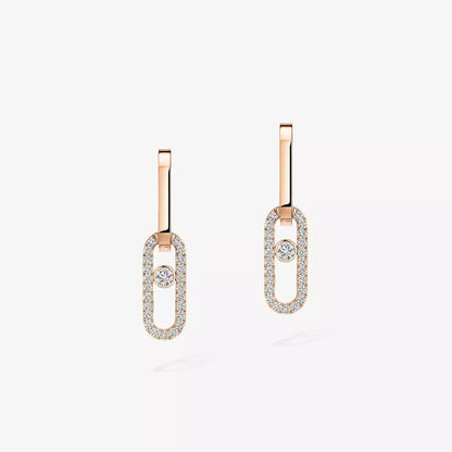 [Love Lucky]Move Link Diamond Earrings