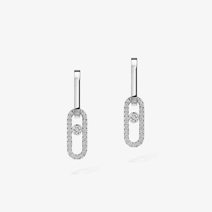 [Love Lucky]Move Link Diamond Earrings