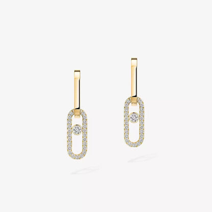 [Love Lucky]Move Link Diamond Earrings