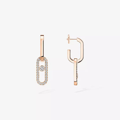 [Love Lucky]Move Link Diamond Earrings