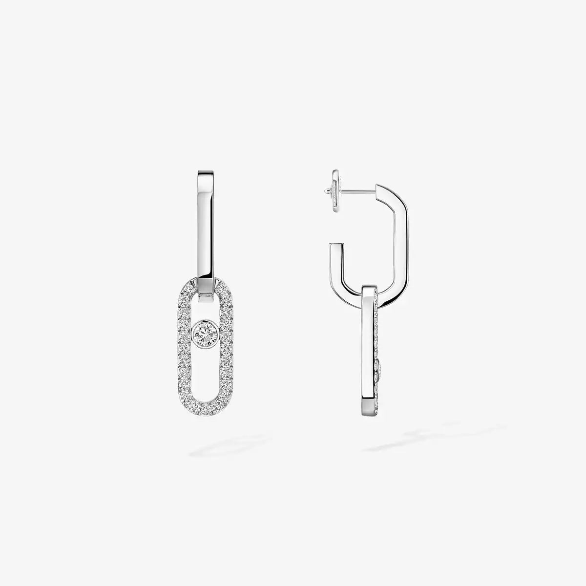 [Love Lucky]Move Link Diamond Earrings