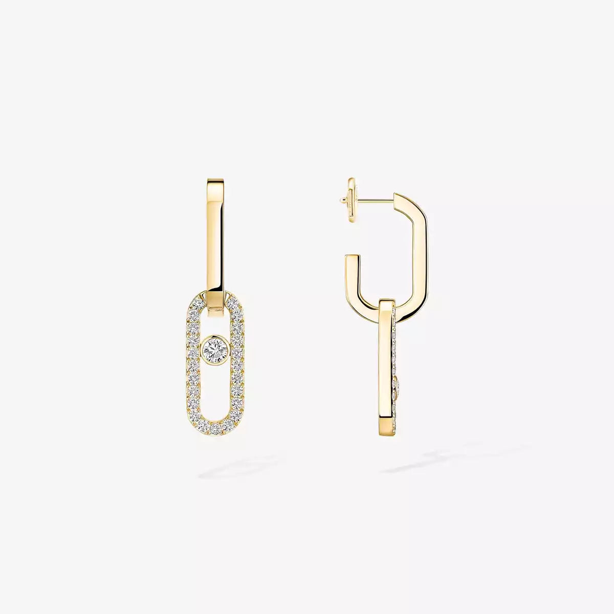 [Love Lucky]Move Link Diamond Earrings