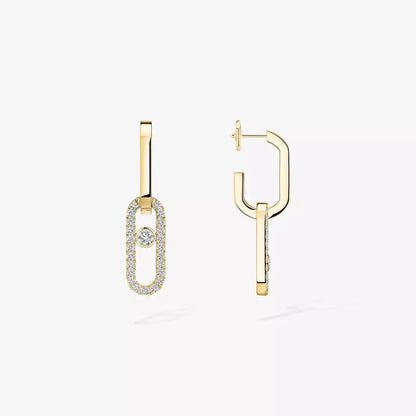 [Love Lucky]Move Link Diamond Earrings