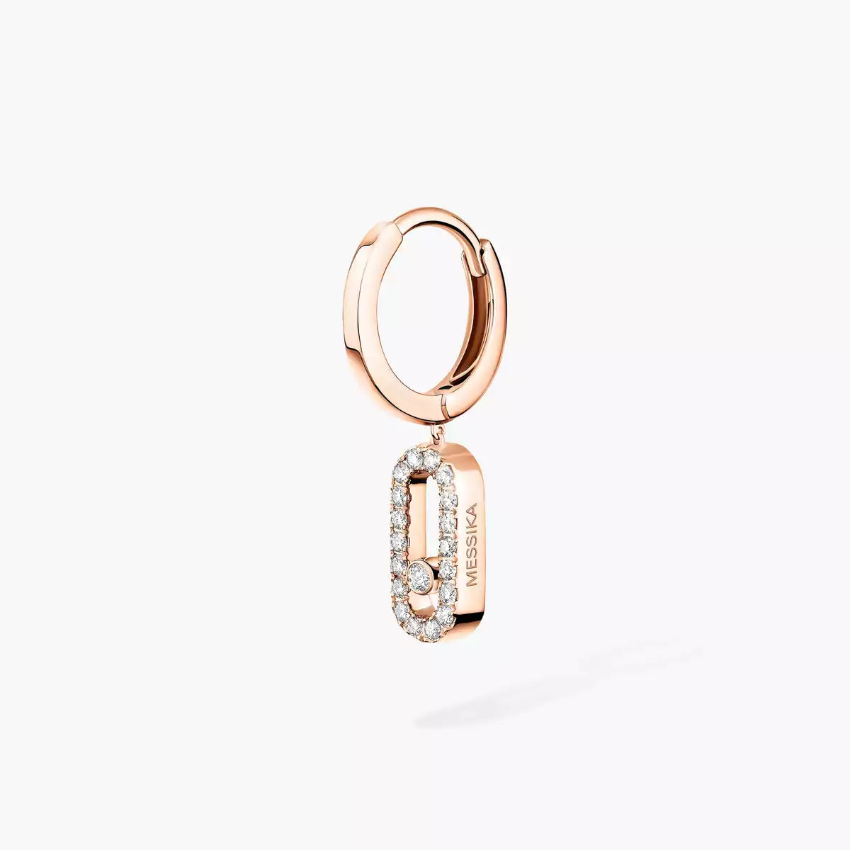 [Love Lucky]Move Uno Single Diamond Hoop Earring