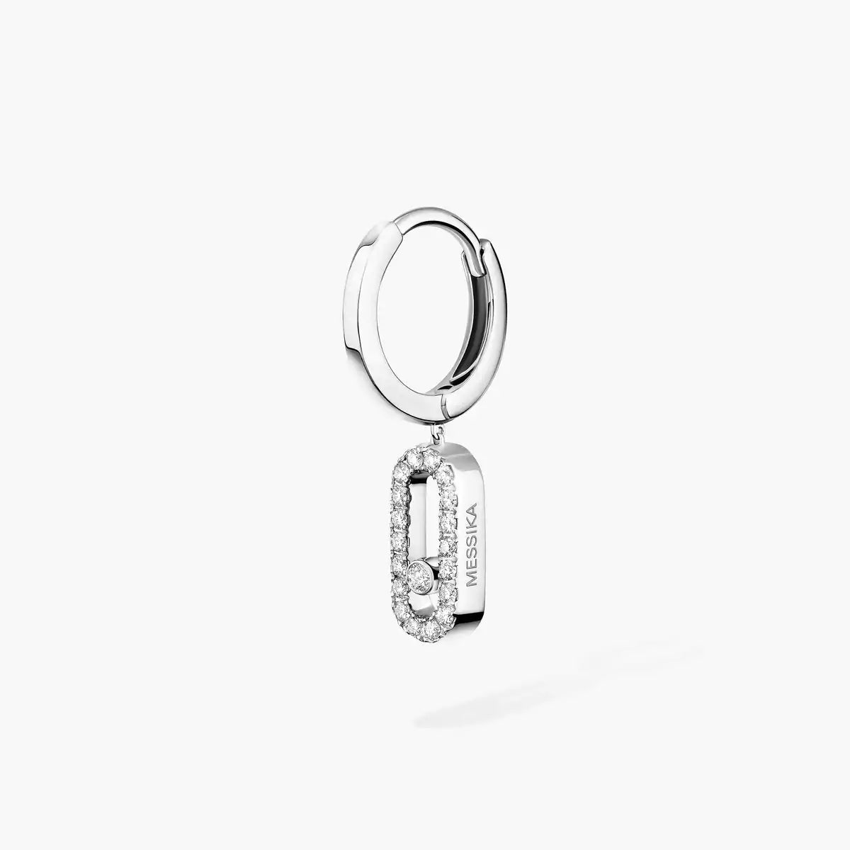 [Love Lucky]Move Uno Single Diamond Hoop Earring
