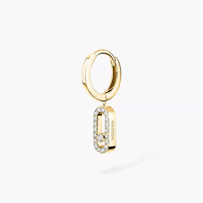[Love Lucky]Move Uno Single Diamond Hoop Earring