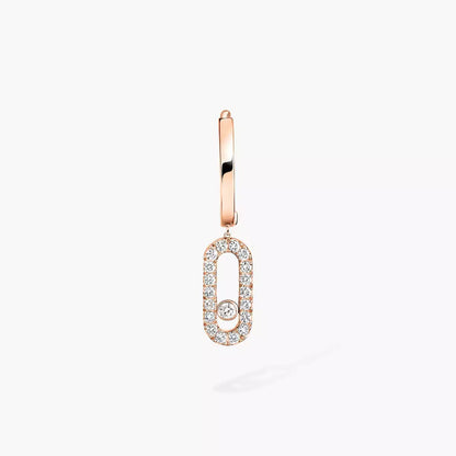 [Love Lucky]Move Uno Single Diamond Hoop Earring