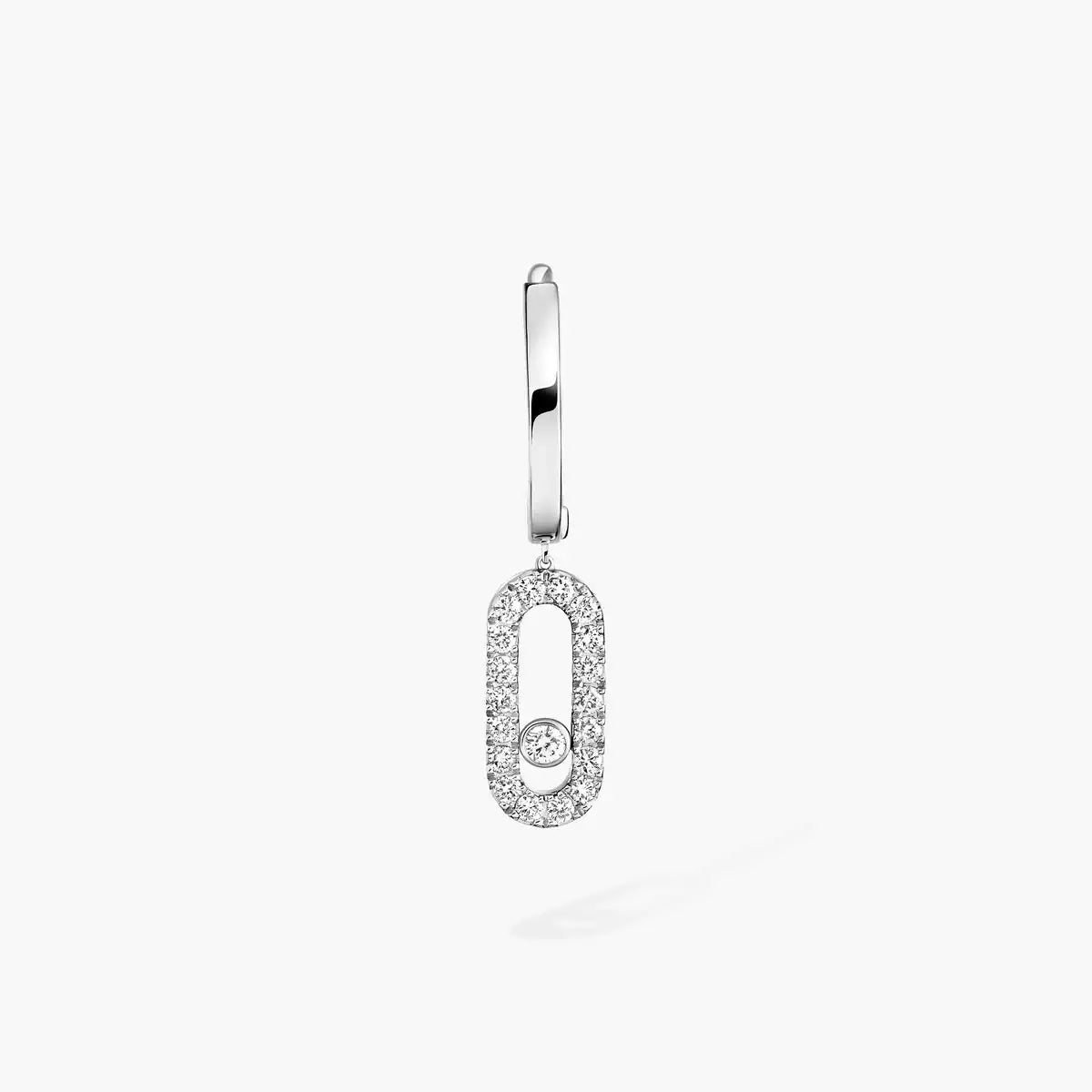 [Love Lucky]Move Uno Single Diamond Hoop Earring