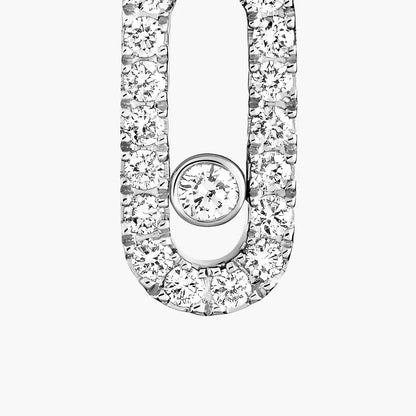 [Love Lucky]Move Uno Single Diamond Hoop Earring