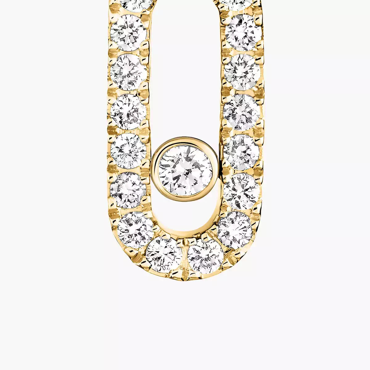 [Love Lucky]Move Uno Single Diamond Hoop Earring