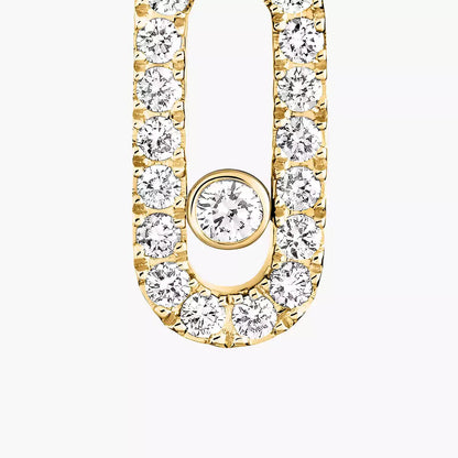 [Love Lucky]Move Uno Single Diamond Hoop Earring