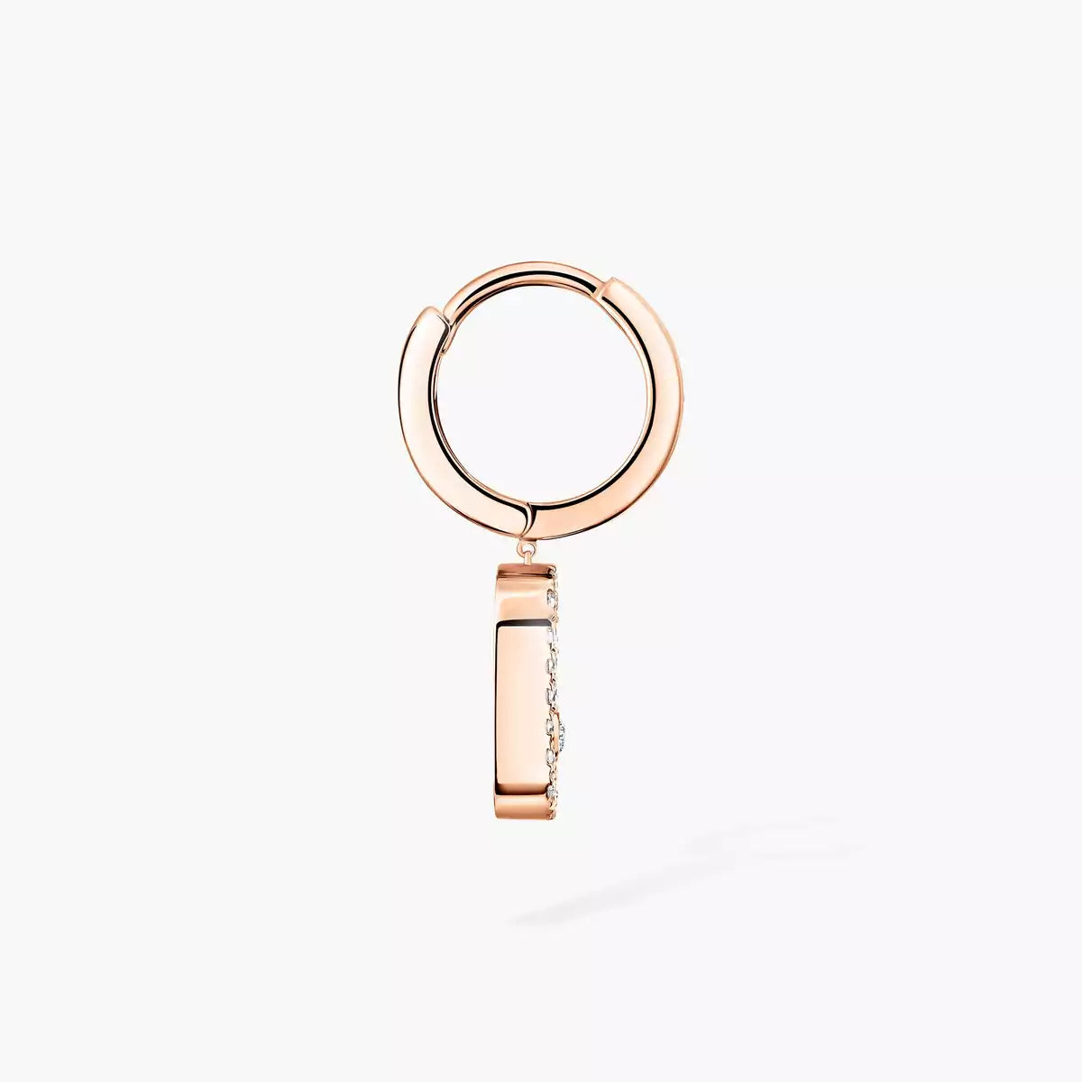 [Love Lucky]Move Uno Single Diamond Hoop Earring