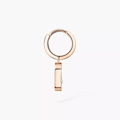 [Love Lucky]Move Uno Single Diamond Hoop Earring