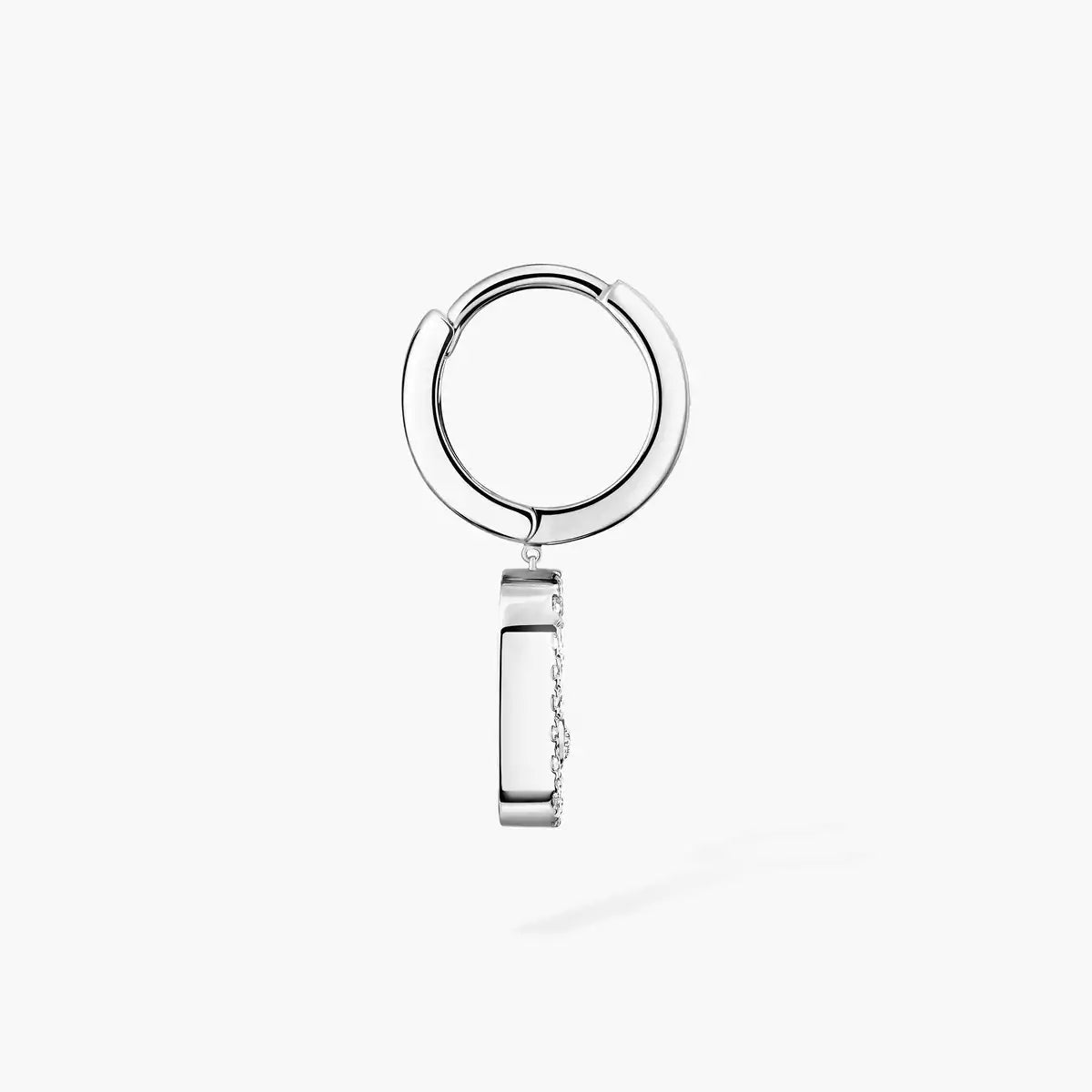 [Love Lucky]Move Uno Single Diamond Hoop Earring