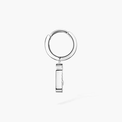 [Love Lucky]Move Uno Single Diamond Hoop Earring