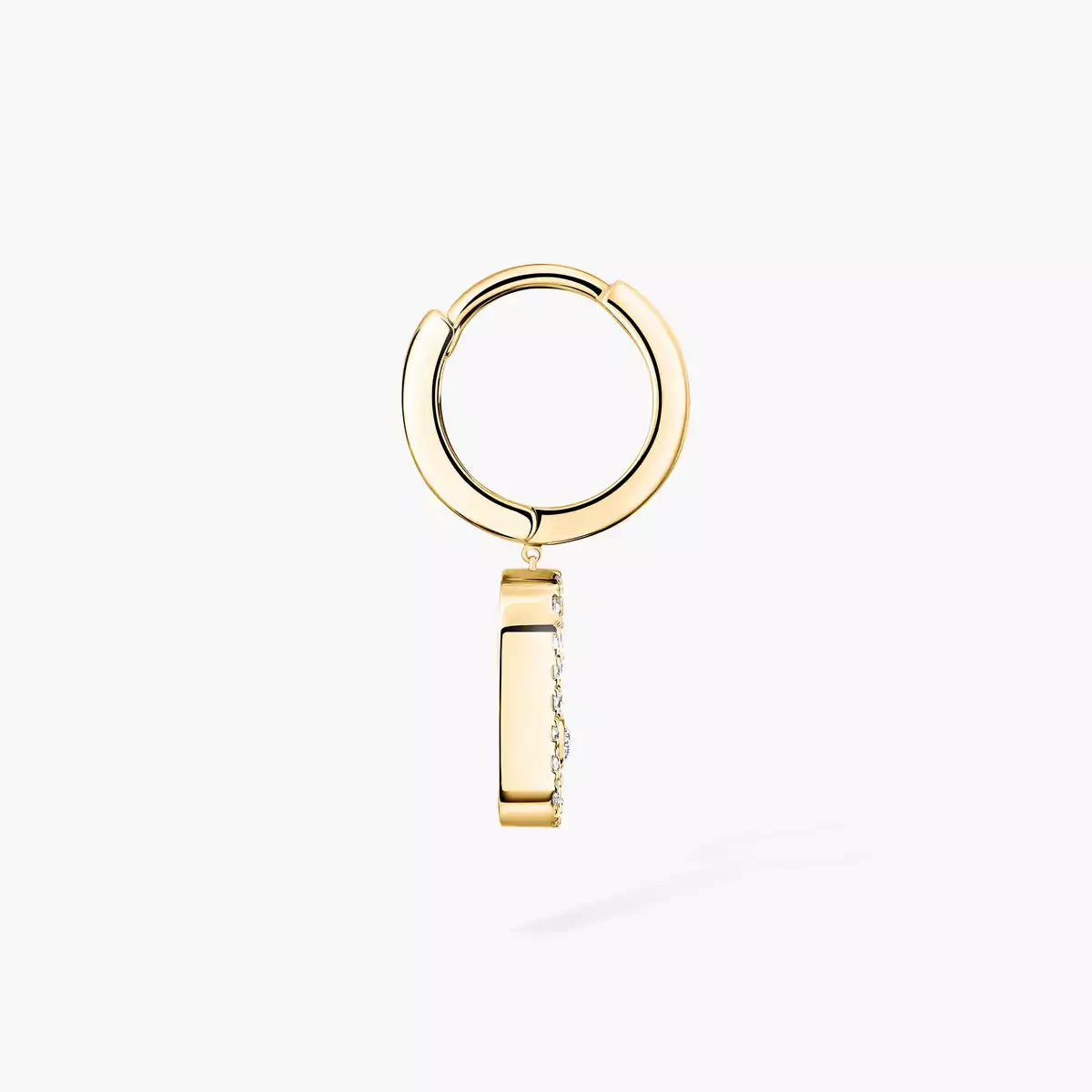 [Love Lucky]Move Uno Single Diamond Hoop Earring