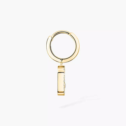 [Love Lucky]Move Uno Single Diamond Hoop Earring
